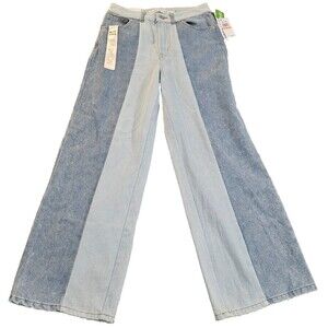 Tinseltown Women’s Baggy Patchwork Jeans 7/28 Wide Leg Y2K Festival Denim NWT